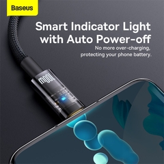 Cáp Sạc Baseus Explorer Tự Ngắt USB to Type-C 100W | Thiết Kế Trong Suốt & Siêu Bền Chống Gãy