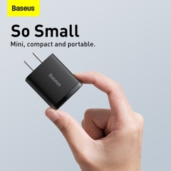 Cốc Sạc Nhanh Baseus Compact 20W | 2 Cổng USB & Type-C, Sạc Cùng Lúc 2 Thiết Bị