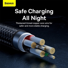 Cáp Sạc Baseus Explorer Tự Ngắt USB to Type-C 100W | Thiết Kế Trong Suốt & Siêu Bền Chống Gãy