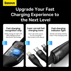 Cáp sạc nhanh 3 đầu Baseus Flash Series Ⅱ One-for-three Fast Charging Cable Type-C to M+L+C 100W
