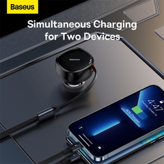 Tẩu Sạc Baseus Enjoyment 30W Kèm 2 Dây Rút Gọn | 1 Cáp Type-C & 1 Cáp Ln, Sạc Nhanh PD
