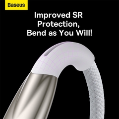 Cáp Sạc Baseus Glimmer 100W USB to Type-C | Dây Dù Bền, Có Đèn LED Báo Sạc, Tốc Độ 6A