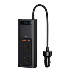 Bộ Chuyển Đổi Nguồn Baseus 150W | Có Quạt Tản Nhiệt, Màn Hình LED, 4 Cổng Đa Năng