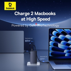 Cốc Sạc Baseus GaN6 Pro 100W 4 Cổng | Kèm Cáp 100W, Sạc Laptop & Điện Thoại, 2Type-C + 2USB