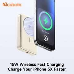 Pin Sạc Dự Phòng Mcdodo MagQ 10000mAh | Sạc Không Dây Qi2 & Sạc Có Dây 30W