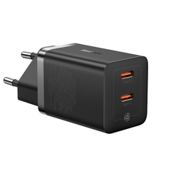 Cốc Sạc Nhanh Nhỏ Gọn OS-Baseus GaN5 Pro Fast Charger C+C 40W EU (Chân cắm tròn)