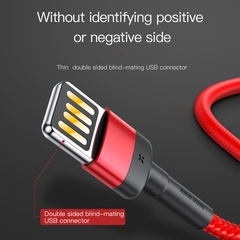Cáp Sạc Baseus Cafule Special 2.4A USB to Ln | Cổng USB Cắm 2 Chiều, Dây Dù Siêu Bền