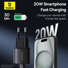 Cốc Sạc Nhanh OS-Baseus GaN5S Fast Charger 1C 20W EU (Chân cắm tròn)