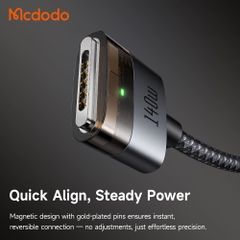Cáp Sạc Mcdodo Luma 140W Type-C to Magsafe3 | Cổng Sạc Từ Tính Cho Mac, Có Đèn LED Báo