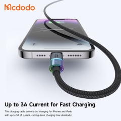 Cáp Sạc Gaming Mcdodo 3A USB to Ln | Hiệu Ứng Đèn LED 7 Màu, Sạc Nhanh