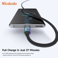 Cáp Sạc Gaming Mcdodo 6A USB to Type-C | Hiệu Ứng Đèn LED 7 Màu, Sạc Siêu Nhanh