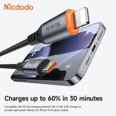 Cáp Sạc Mcdodo Cab Smart 36W Type-C to Ln | Tự Ngắt Thông Minh, Sạc Nhanh PD