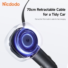 Tẩu Sạc Mcdodo FreeGo 75W USB + Type-C | Kèm Dây Type-C Rút Gọn, Sạc Nhanh Laptop Điện Thoại