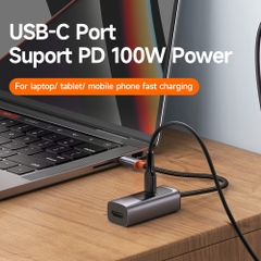 Hub Mcdodo 2 trong 1 Siêu Nhỏ Gọn | Xuất Hình HDMI 8K & Sạc Nhanh Laptop, Điện Thoại 100W