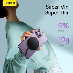 Sạc Không Dây Từ Tính Baseus Simple Mini3 15W | Siêu Mỏng 6.1mm, Tản Nhiệt Tốt