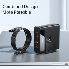 Bộ Sạc Nhanh Để Bàn Mcdodo 100W 2Type-C + 2USB | Sắp Xếp Gọn Gàng, Kèm Dây Nguồn 1.5m