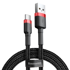Cáp Sạc Nhanh Baseus Cafule 3A USB to Type-C | Dây Dù Chống Đứt, Bền Bỉ, Dài 1m/2m
