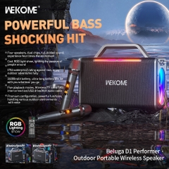 Loa Bluetooth WEKOME Powerful Bass Shocking Hit Beluga D1 Outdoor Wireless Speaker