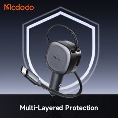 Tẩu Sạc Mcdodo FreeGo 75W USB + Type-C | Kèm Dây Type-C Rút Gọn, Sạc Nhanh Laptop Điện Thoại