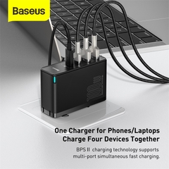 Cốc Sạc Baseus GaN2 Pro 100W | Hỗ Trợ Sạc Nhanh Laptop Máy Tính Bảng QC PD, 2Type-C + 2USB