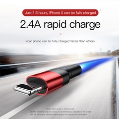 Cáp Sạc Baseus Cafule Special 2.4A USB to Ln | Cổng USB Cắm 2 Chiều, Dây Dù Siêu Bền
