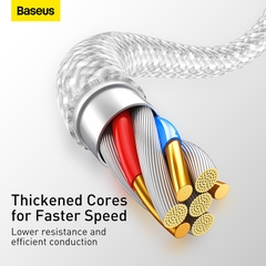 Cáp Sạc Nhanh Baseus Dynamic 2 USB to Ln 2.4A | Bện Dù Siêu Bền, Chống Rối, Dài 1m/2m