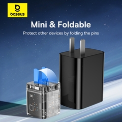 Củ Sạc Baseus GaN5 20W PD Type-C | Chân Gập Tiện Lợi, Sạc Nhanh An Toàn