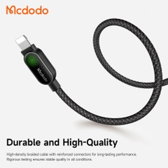 Cáp Sạc Mcdodo LightSync 36W Type-C to Ln | Sạc Nhanh PD, Đèn LED Ambient