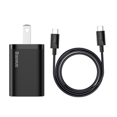 Bộ Sạc Nhanh Baseus Super Si 25W | Kèm Cáp Type-C to Type-C, Sạc Siêu Nhanh PPS