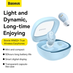 Tai Nghe Bluetooth Baseus WM02+ | Pin Khủng 50 Giờ, Màn Hình LED Báo Pin Tiện Lợi
