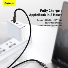 Cáp Sạc Nhanh Baseus Tungsten Gold Type-C to Type-C 100W | Dây Dù Siêu Bền, Sạc Laptop, Điện Thoại