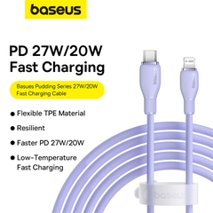 Cáp Sạc Nhanh Baseus Pudding PD 20W Type-C to Ln | Chất Liệu Mềm Mịn, Dẻo Dai