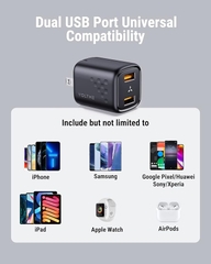 Cốc Sạc Voltme Revo 12 Duo | 2 Cổng USB Nhỏ Gọn, Chân Gập Tiện Lợi Cho Du Lịch