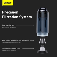 Máy Hút Bụi Cầm Tay Không Dây Baseus H5 | Lực Hút 16000Pa, Pin Trâu, Kèm Đế Sạc, Lọc Bụi, Gọn Nhẹ