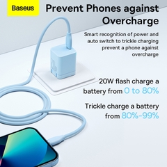 Bộ Sạc Nhanh Kèm Cáp C To Lightning Silica Gel Baseus Super Si Pro Quick Charger Type C 20W
