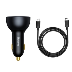 Tẩu Sạc Baseus 160W Quick Charge™ 5 | 2 Type-C + USB, Sạc Nhanh Laptop Điện Thoại, Kèm Cáp 100W