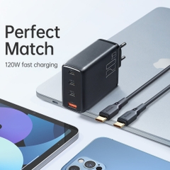 Cốc Sạc Nhanh Mcdodo Convergence Series 120W GaN 4-Port Fast Charger Set (Kèm cáp C to C 2m, 100W, 3 TypeC + USB)