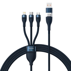 Cáp sạc nhanh 3 đầu Baseus Flash Series Ⅱ PRO Two-for-three Charging Cable U+C to M+L+C 100W