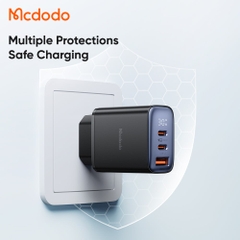 Cốc Sạc Nhanh Mcdodo 30W Đa Năng 3 Cổng | 2 Type-C + 1 USB, Màn Hình Kỹ Thuật Số