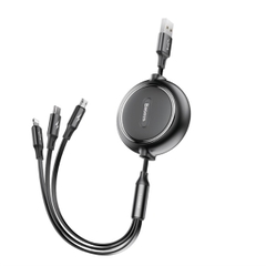 Cáp sạc dây rút 3 đầu Baseus Golden Loop 3 in 1 Elastic (3.5A, Type C/ Lightning/ Micro USB, Adjustable, Fast Charge Cable)