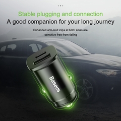 Tẩu Sạc Nhanh Baseus Square Metal 30W | 1 Cổng Type-C PD & 1 Cổng USB QC, Hỗ Trợ Sạc Nhanh PPS
