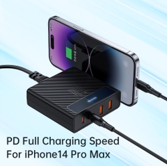 Bộ Sạc Nhanh Để Bàn Mcdodo 100W 2Type-C + 2USB | Sắp Xếp Gọn Gàng, Kèm Dây Nguồn 1.5m