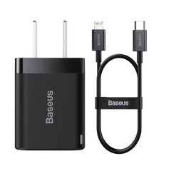 Bộ cốc sạc nhanh, nhỏ gọn Baseus Super Si Pro Quick Charger 20W dùng cho iPhone 12/iP11/XS Max kèm dây C to iPhone