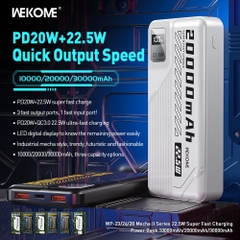 Sạc Dự Phòng WEKOME PD20W + 22.5W Quick Output Speed Power Bank