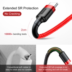 Cáp Sạc Baseus Cafule USB to Type-C | Hỗ Trợ QC3.0, Kèm Dây Cuốn Gọn