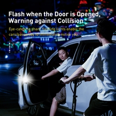 Bộ 2 Đèn Led Gắn Cửa Xe Baseus Door Open | Nam Châm Không Dây, Chống Nước Mưa, Cảm Biến Tự Động