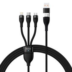 Cáp sạc nhanh 3 đầu Baseus Flash Series Ⅱ PRO Two-for-three Charging Cable U+C to M+L+C 100W