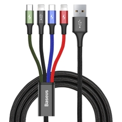 Cáp Sạc Nhanh Baseus Rapid 4 trong 1 | Sạc Cùng Lúc Nhiều Thiết Bị, USB to M+2L+C, 3.5A