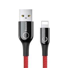 Cáp Sạc Baseus Tự Ngắt USB to Ln 2.4A | Chống Chai Pin, Sạc Qua Đêm, Đèn Báo Chữ C