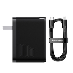 Bộ Sạc Baseus GaN5 Pro 100W | 2 Cổng Type-C & USB, Kèm Cáp, Sạc Laptop, Macbook & Điện Thoại
